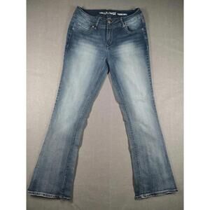 Wall Flower The Luscious Curvy Women Jeans Size 13 Boot Blue Mid Rise Distressed